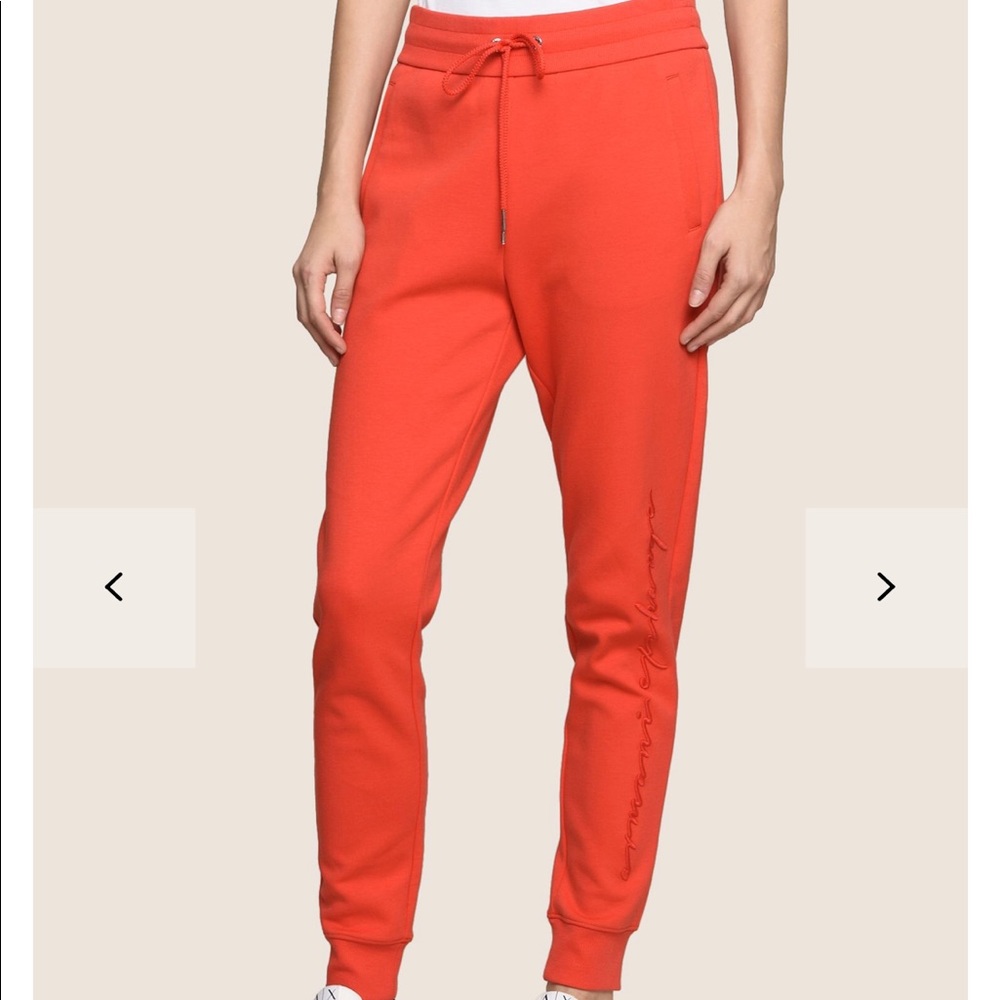 Armani red sweat pants